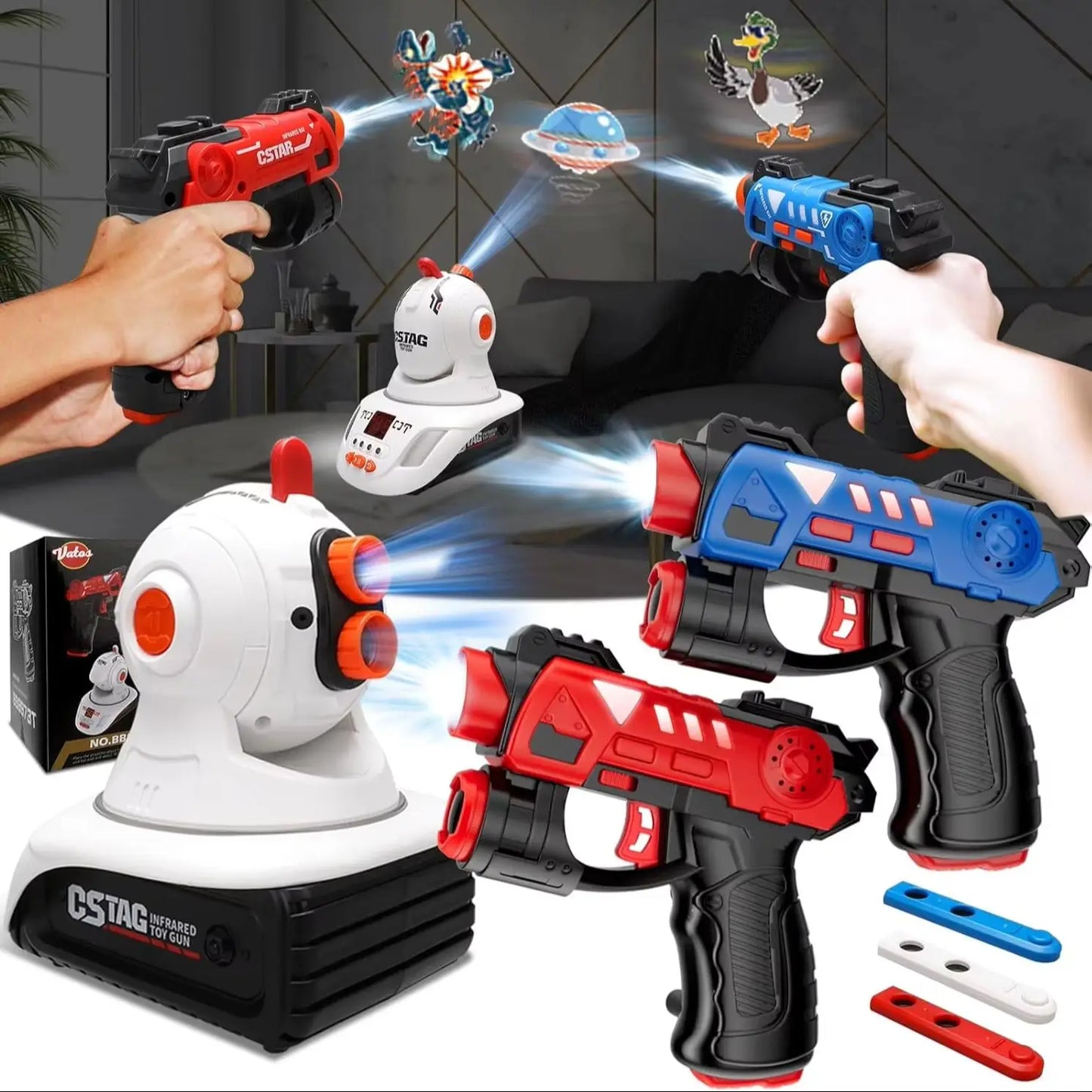 Kids Infrared Duck Hunt Shooting Game – 2 Player Indoor Laser Target Toy