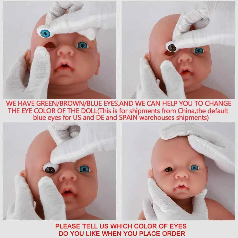 14 Inch Full Body Silicone Reborn Baby Doll – Lifelike Realistic Newborn Girl DIY Blank Doll Toy