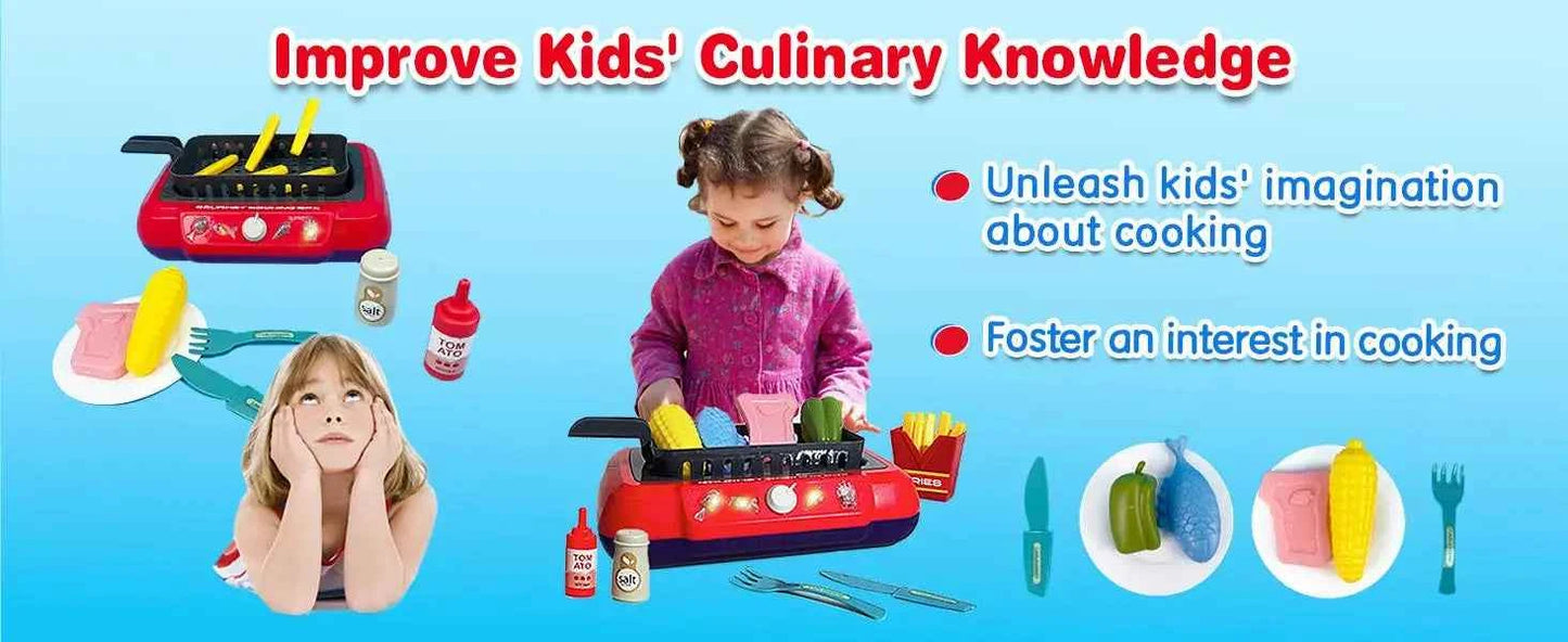 Color Changing Kids Food Fryer Pretend Play Toys for kids 3 - Gourmet Cooking Box toys