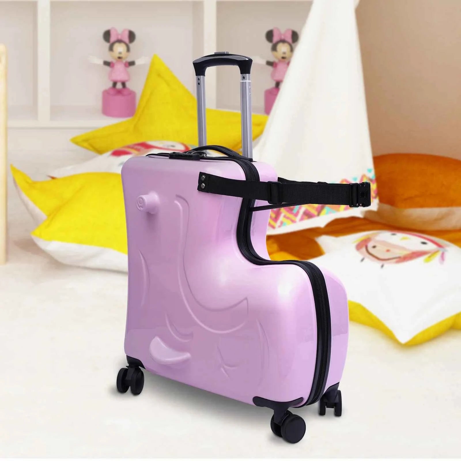 Kids Ride-On Horse Suitcase 20” Spinner Luggage – Hard Shell Rolling Travel Case with Wheels, Carry-On for Toddlers Ages 3–6