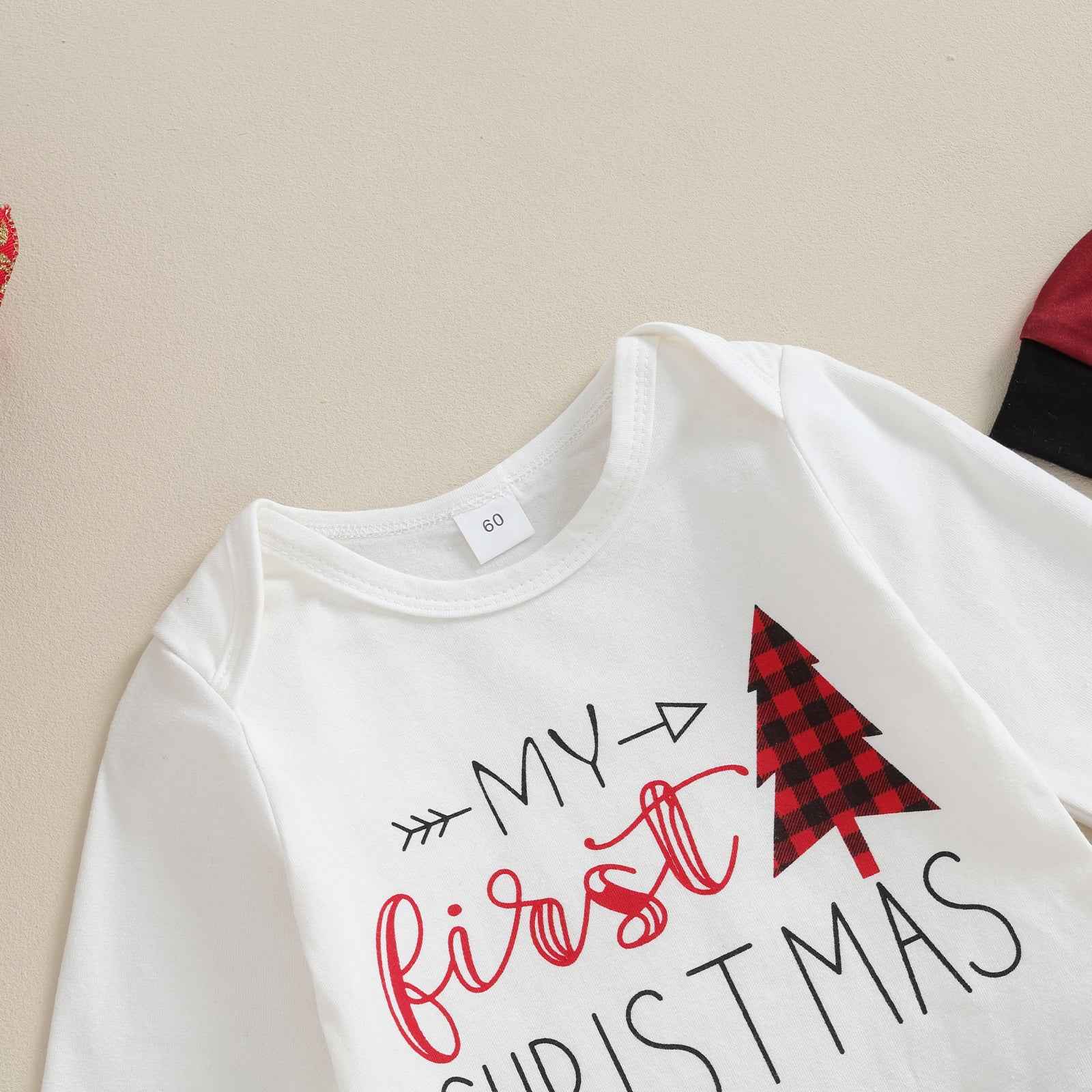 My First Christmas Baby Outfit – 3PCS Romper Set (0–12M)