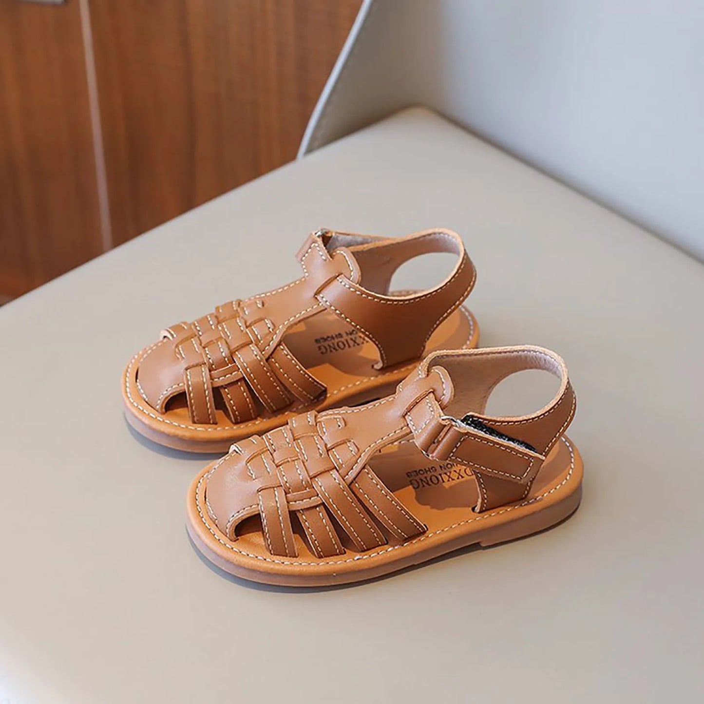 Girls Sandals – Toddler Princess Shoes with Low Heel & Adjustable Strap for Summer