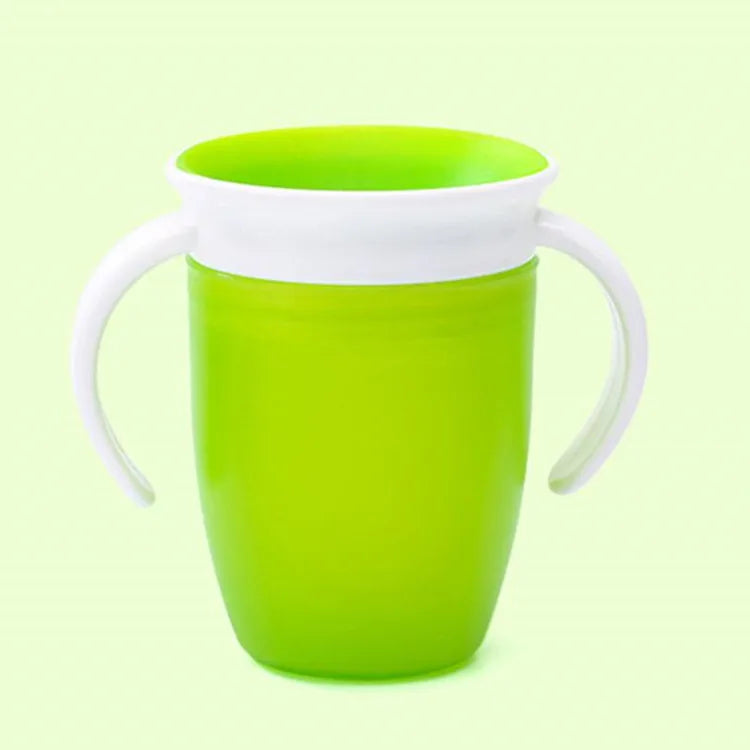 360° Rotatable Baby Drinking Cup – Leakproof Silicone Bottle with Double Handles & Flip Lid