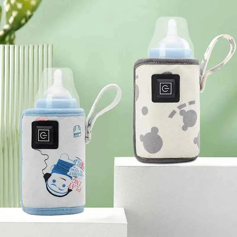 Portable USB Rechargeable Bottle Warmer for Breastmilk, Insulated Baby Feeding Bottle Cover for Outdoor, Travel, and Winter Nursing