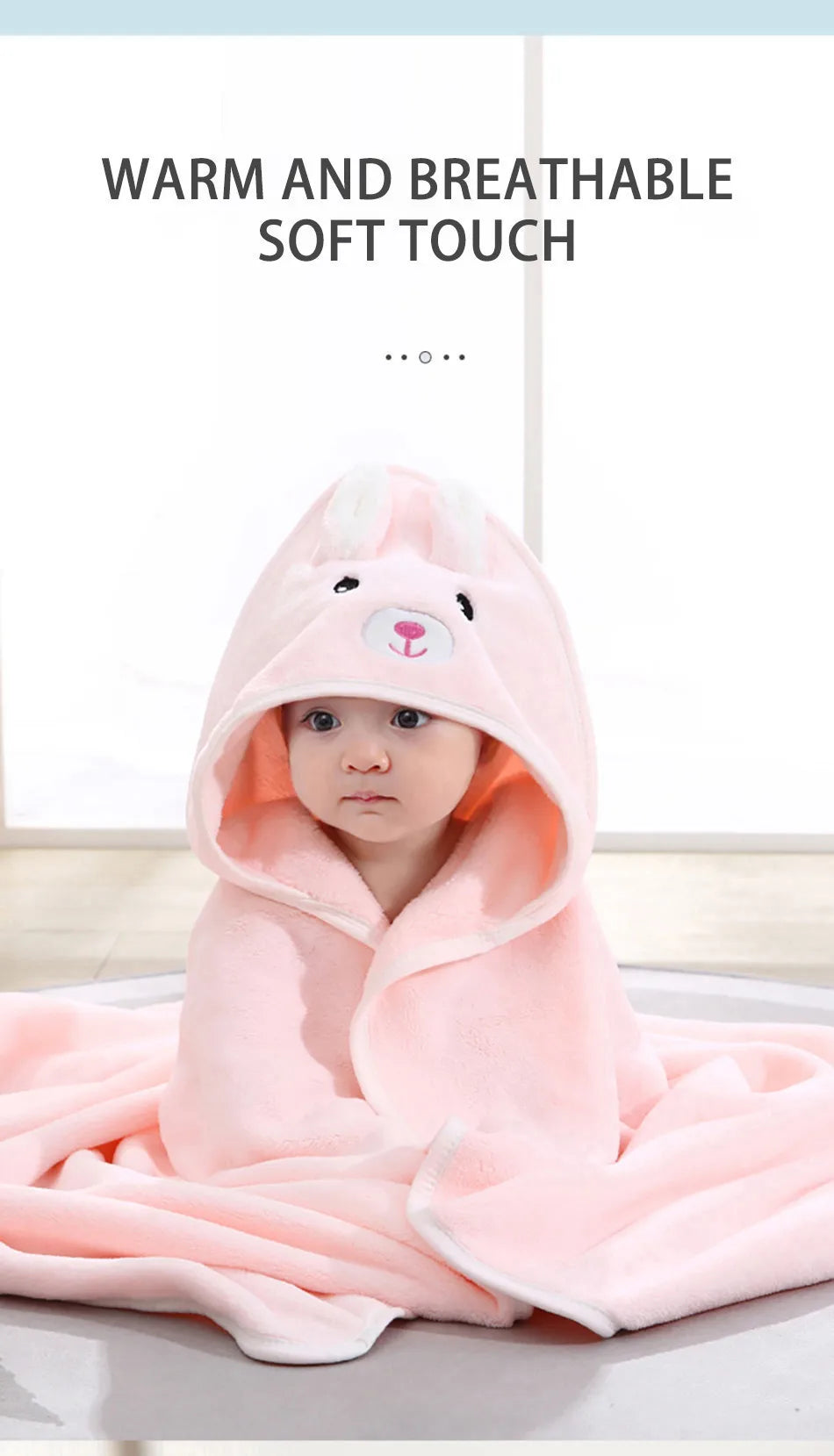 Soft Absorbent Baby Towel & Swaddle – Multi-Use Blanket for Newborns