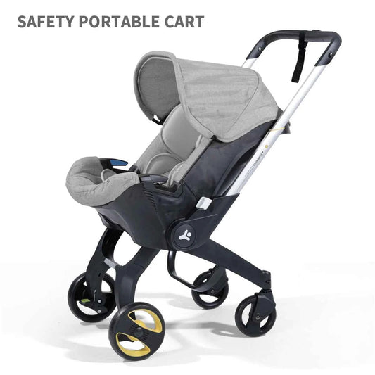 Foldable Travel Baby Stroller – Bi-directional Push, Lightweight Metal Frame for Easy Carrying