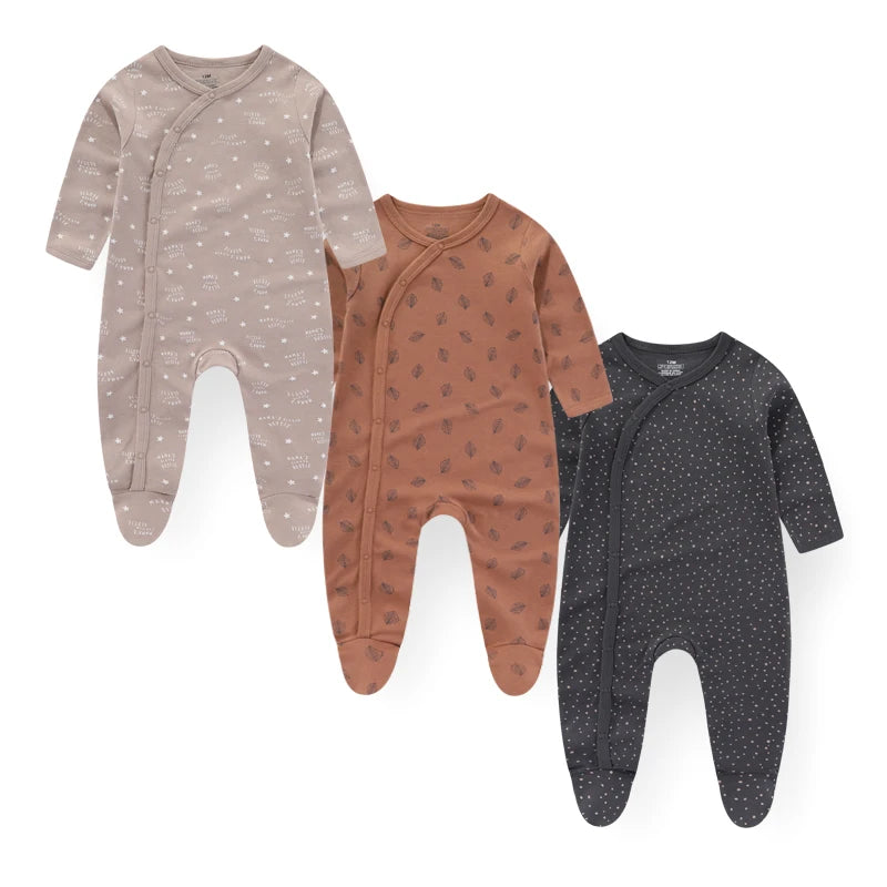 Cozy Cuddle 3-Piece Romper Sleeper Set For Boy or Girls (3-12M)