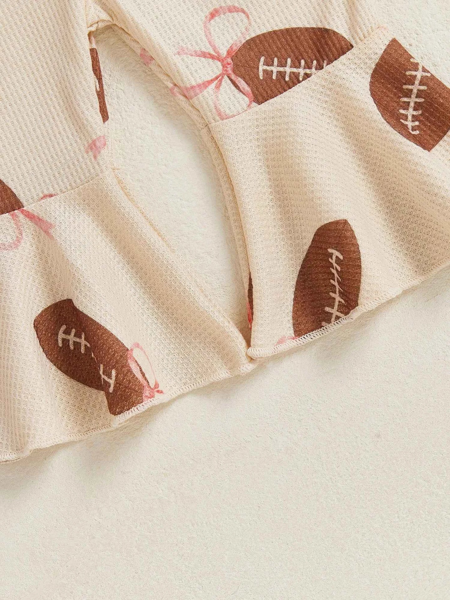 Baby Bell Bottom Jumpsuit – Sleeveless Tie-Up Strap Overalls with Letter Embroidery "Game Day" Print