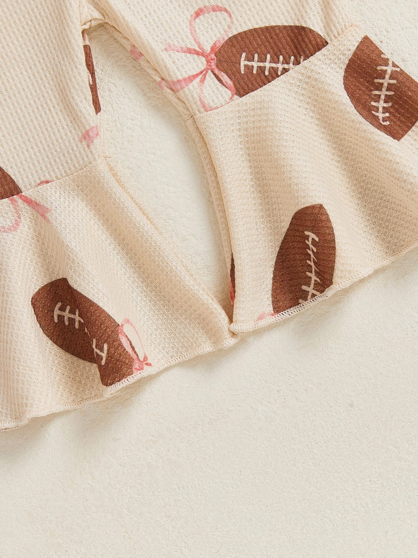 Baby Bell Bottom Jumpsuit – Sleeveless Tie-Up Strap Overalls with Letter Embroidery "Game Day" Print