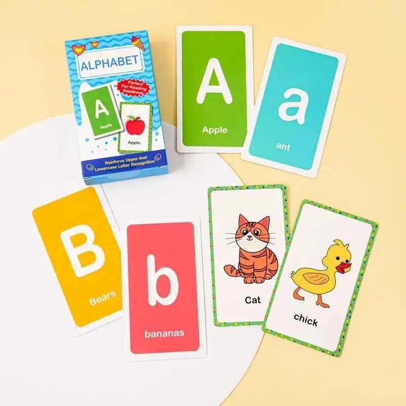 Alphabet Flash Cards for Toddlers & Preschoolers – Educational Learning Cards (52 Cards)