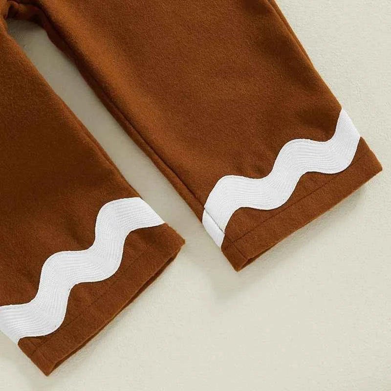 Baby Christmas Jumpsuit – Long Sleeve Crewneck Gingerbread Man Romper with Hat