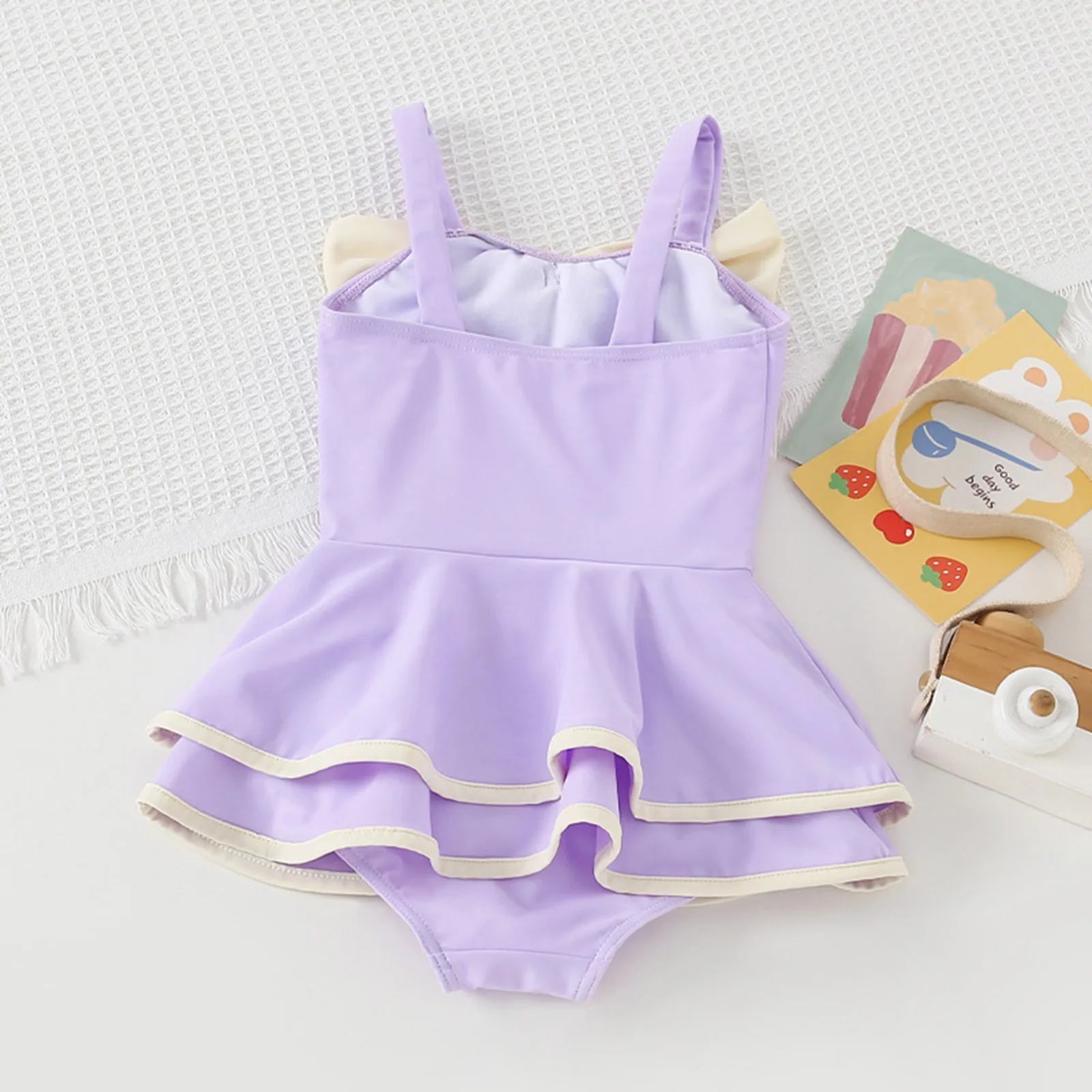 Cute Baby Girl Swimsuit Set – Toddler Bathing Suit with Hat - Haven's Heaven Boutique