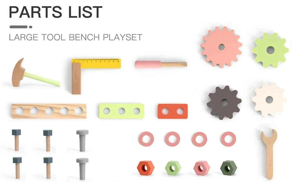 Mini Wooden Tool Bench Set – Kids’ Construction & Pretend Play Educational Toy