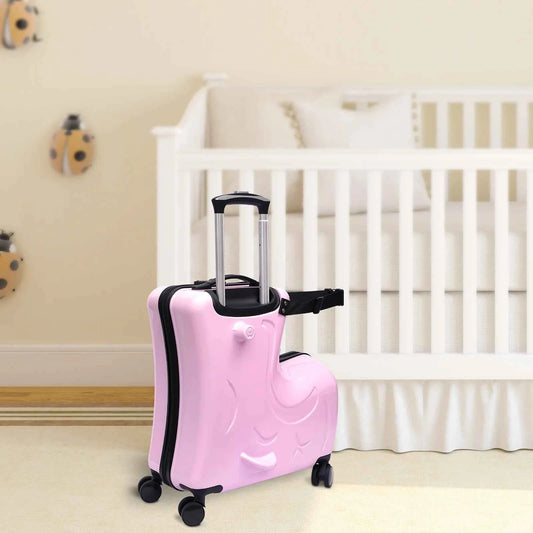 Kids Ride-On Horse Suitcase 20” Spinner Luggage – Hard Shell Rolling Travel Case with Wheels, Carry-On for Toddlers Ages 3–6
