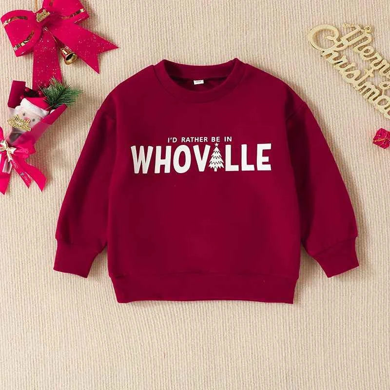 Toddler Christmas T-Shirt – Letter Print Long Sleeve Pullover Sweatshirt