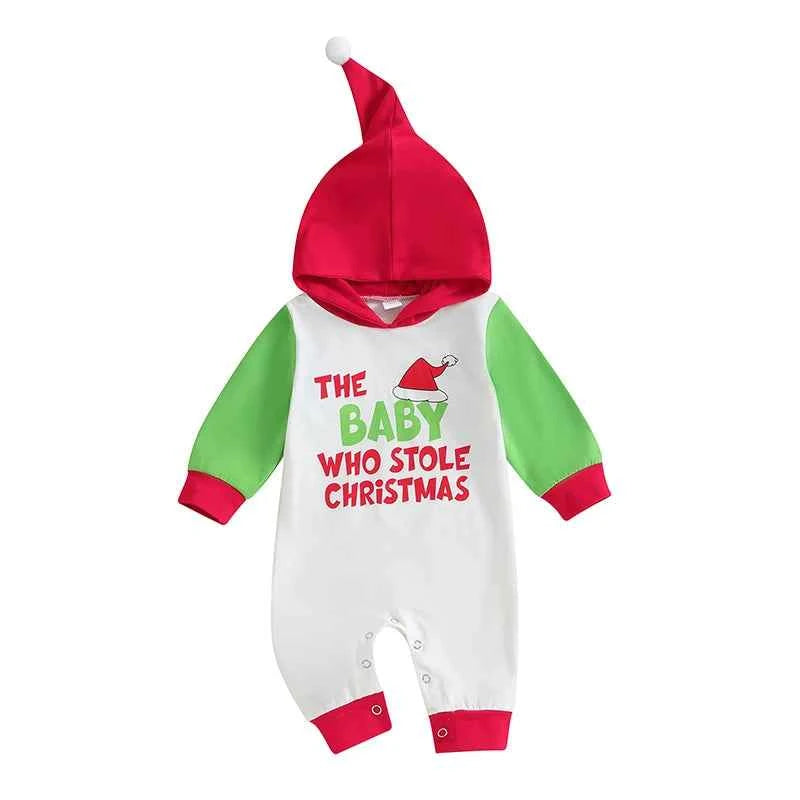 My First Christmas Romper Hoodie Jumpsuit – Baby Christmas Outfit 0-18M