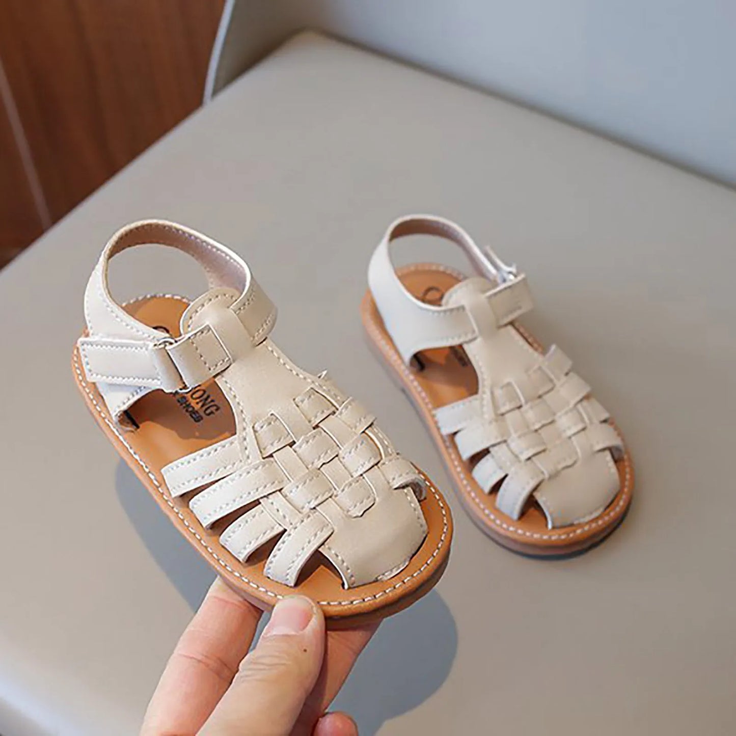 Girls Sandals – Toddler Princess Shoes with Low Heel & Adjustable Strap for Summer