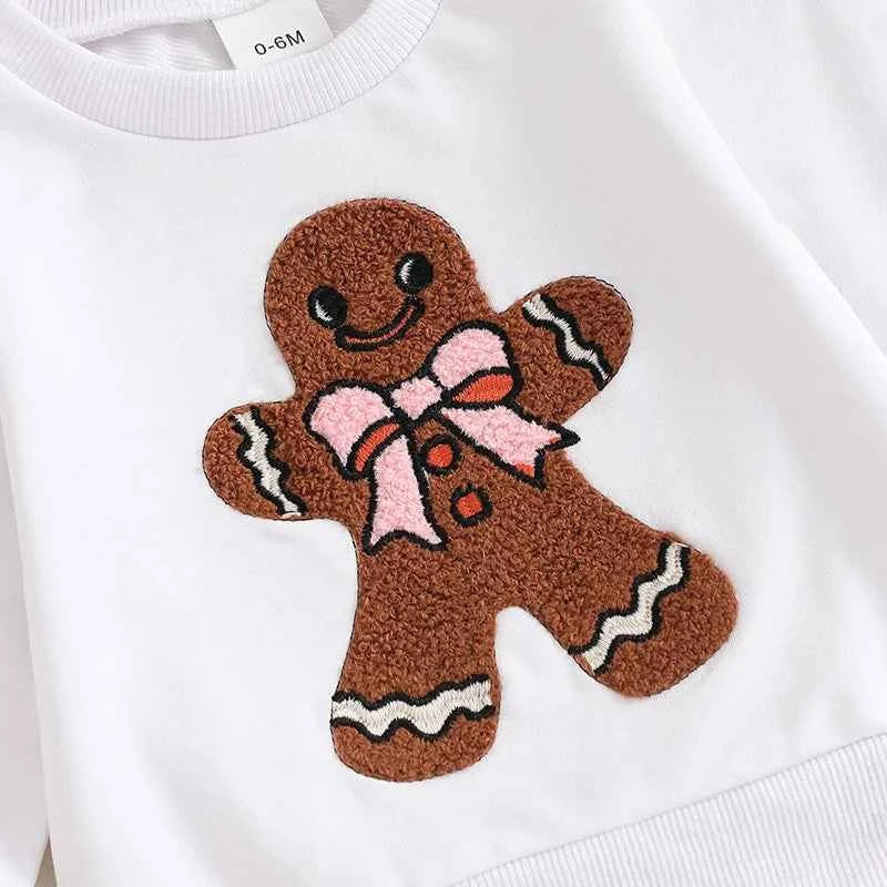 Toddler Christmas Outfit – Sweatshirt & Gingerbread Pants Set