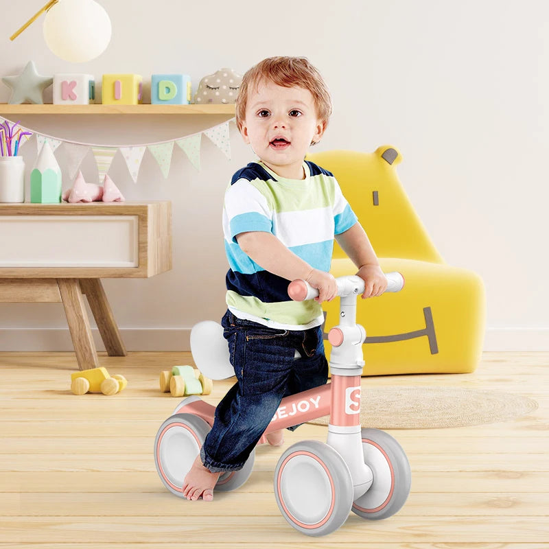 4-Wheel Balance Baby Bike for Girls Ages 1-3