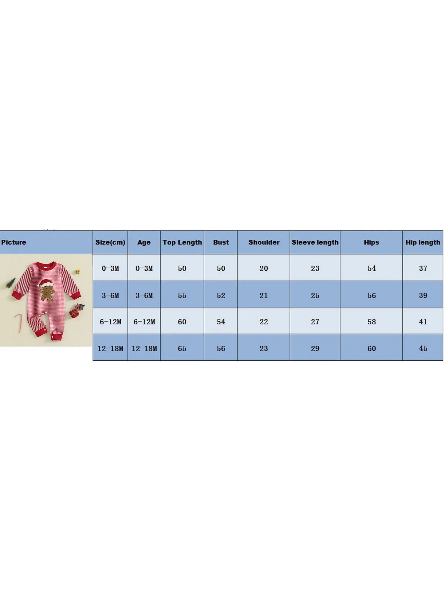 Christmas Jumpsuit – Gingerbread Man Embroidered Long Sleeve Striped Romper