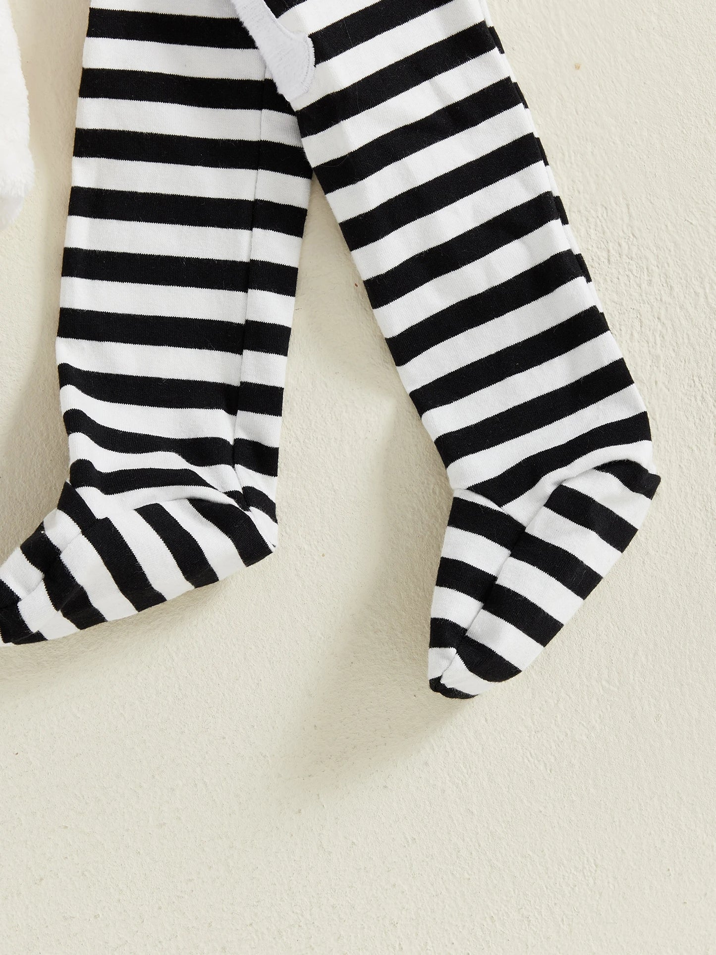 Toddler Halloween Costume – Hooded Ghost Romper with Striped Stockings Outfit