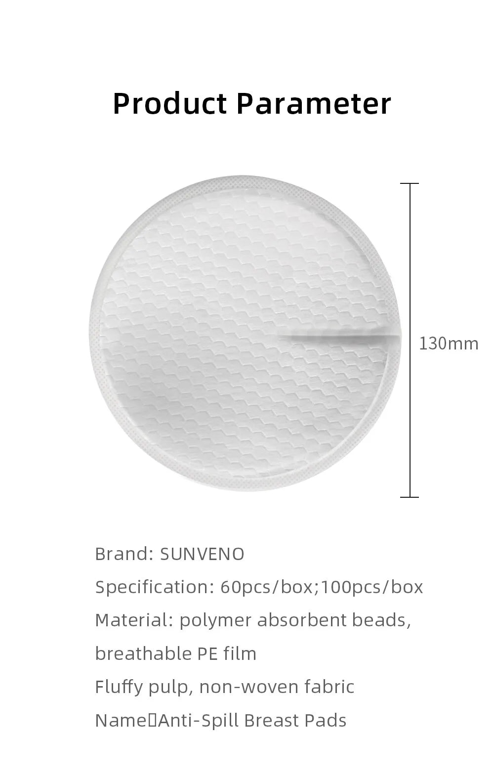 Disposable Nursing Pads – Thin, Absorbent Breast Pads for Breastfeeding Moms by SUNVENO 60/100pcs