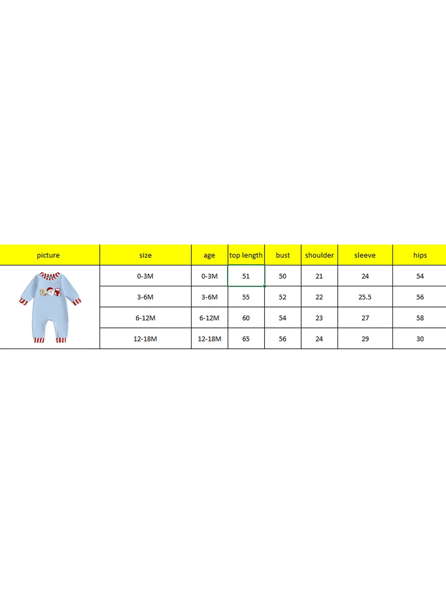 Baby Christmas Romper – Santa Embroidery Striped Long Sleeve Crew Neck Full-Length Jumpsuit