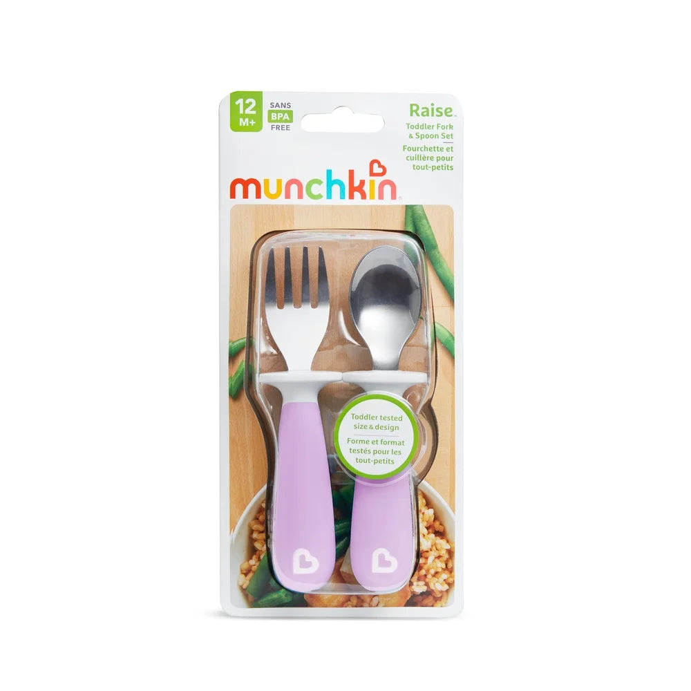 Ergonomic Toddler Fork & Spoon Set – 4-Pack BPA-Free Self-Feeding Utensils with Base for Easy Clean Mealtime, 12+ Months