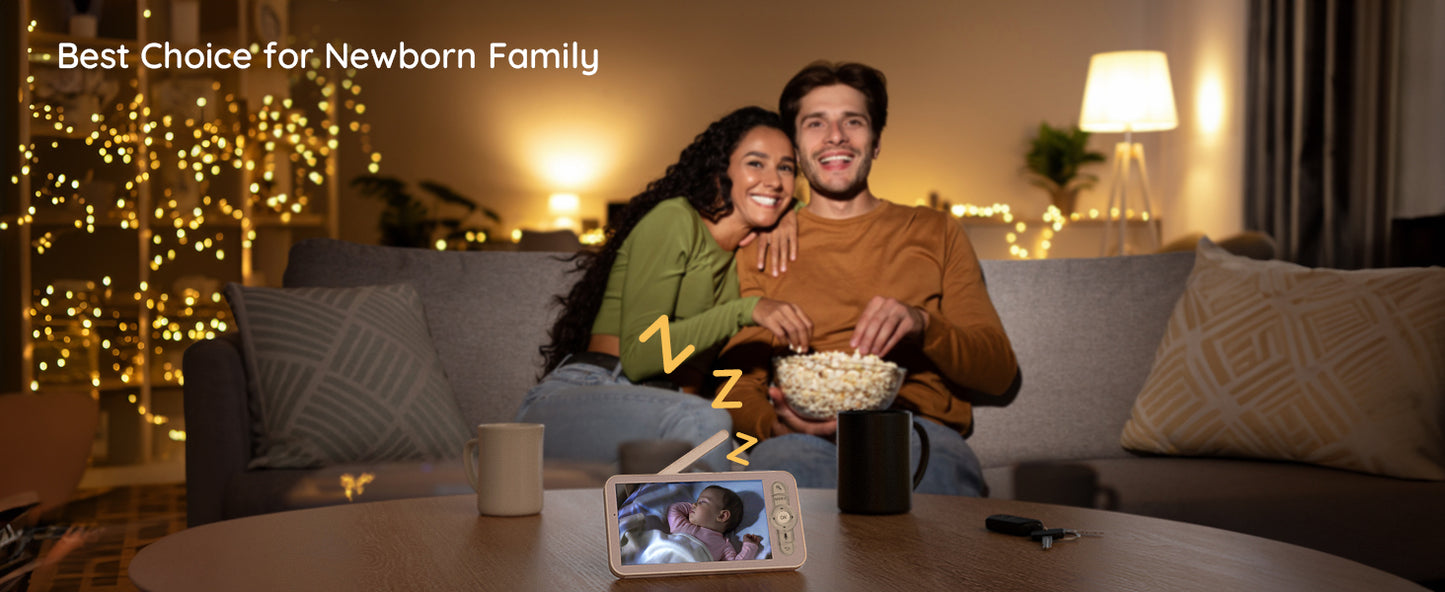 Baby Monitor with Camera – 5" Screen, WiFi Video Monitor with Two-Way Talk, Motion & Cry Detection, Auto Tracking, Night Vision by BOIFUN 2K