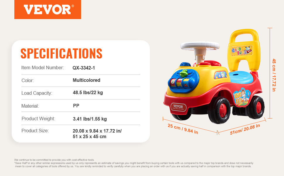 VEVOR 3-in-1 Toddler Ride-On Push Car with Music, Storage & Safety Features. Sit-to-Stand Stroller Toy for Ages 1–3 - Haven's Heaven Boutique